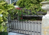 Garden balustrade with decorative lead cast detailing
