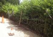 Railings at Chalford, before restoration started