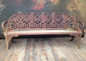 Lily of the Valley Coalbrookdale three seat bench prior to restoration