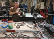 Ironart's Alan Patterson priming with red oxide