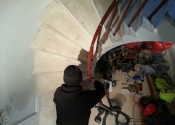 The Ironart team at work fitting the staircase near Swainswick, Bath